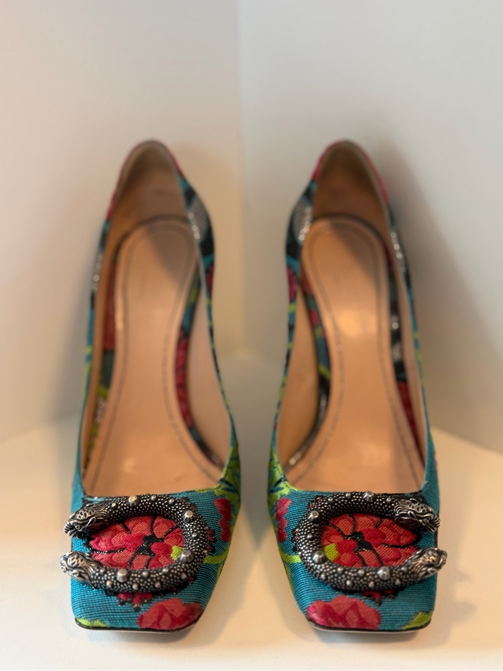 Gucci Floral Jacquard Dionysus Pumps